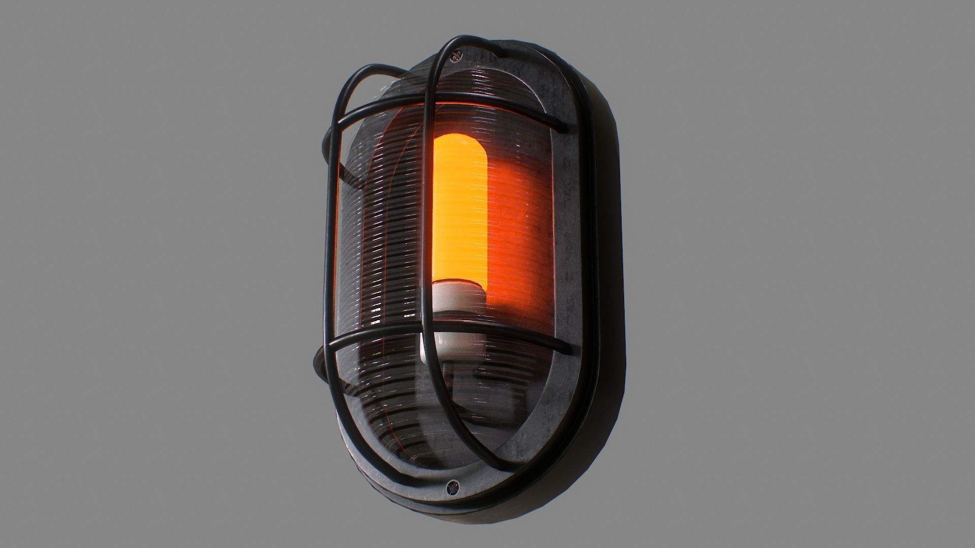 Industrial Wall Light Low-poly 3D model_9
