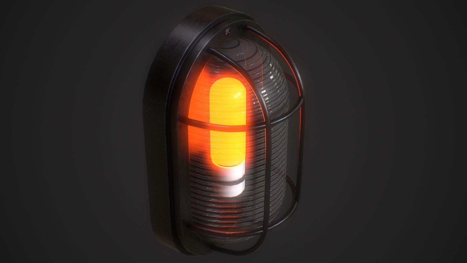 Industrial Wall Light Low-poly 3D model_3