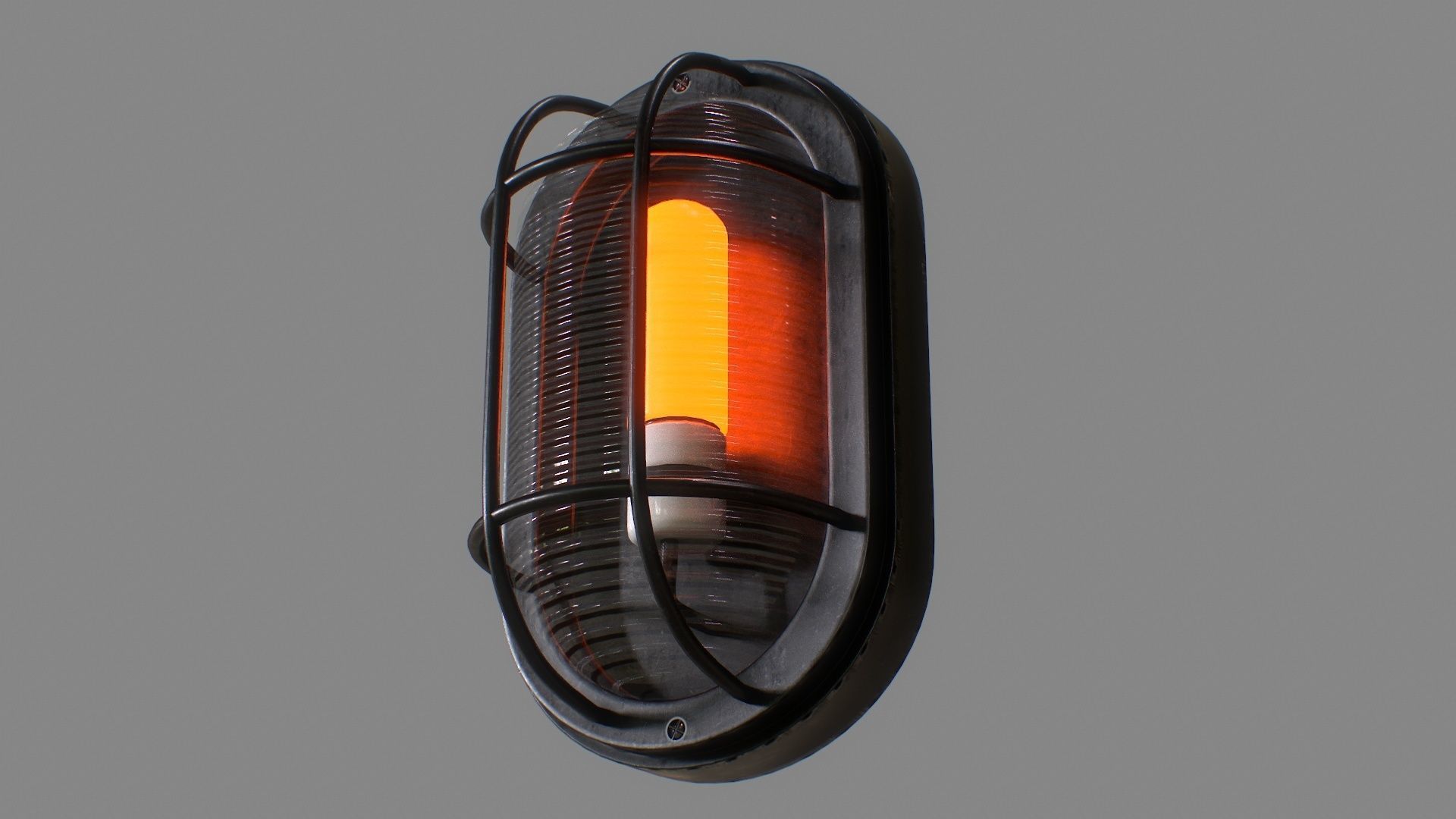 Industrial Wall Light Low-poly 3D model_8