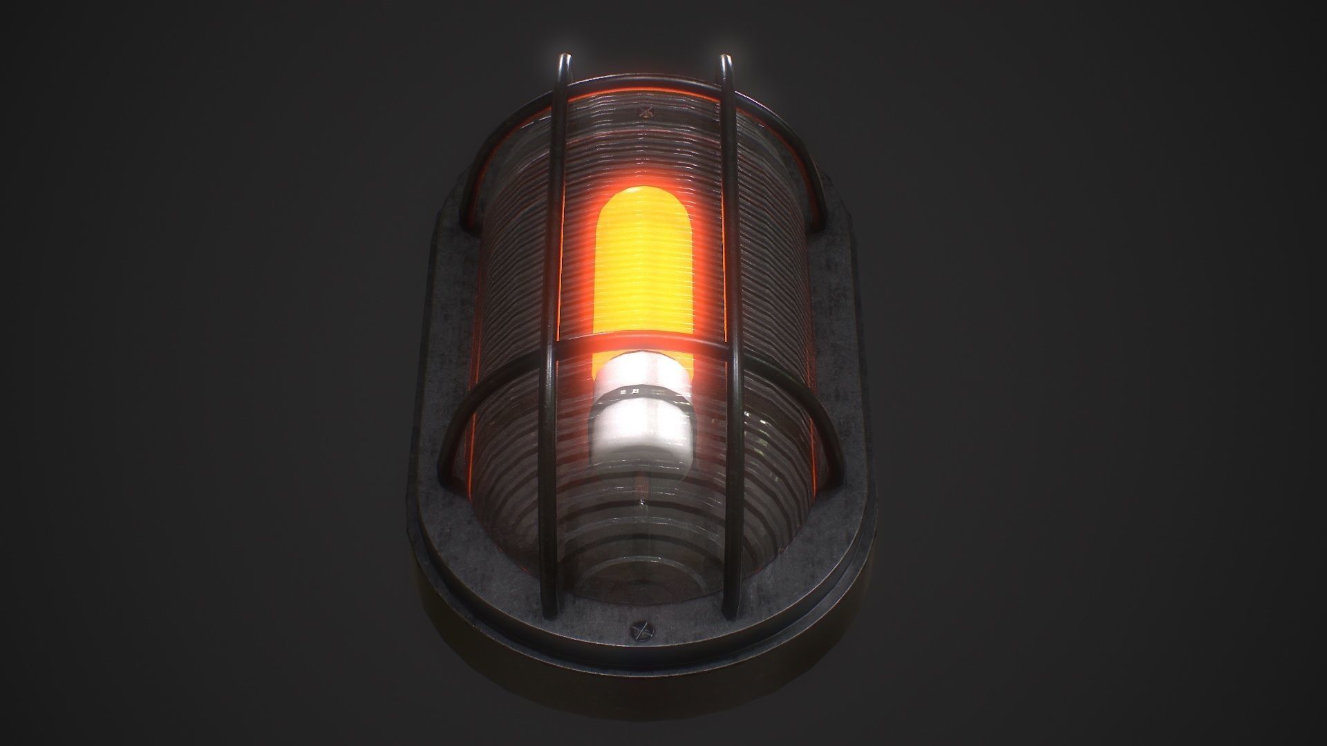 Industrial Wall Light Low-poly 3D model_2