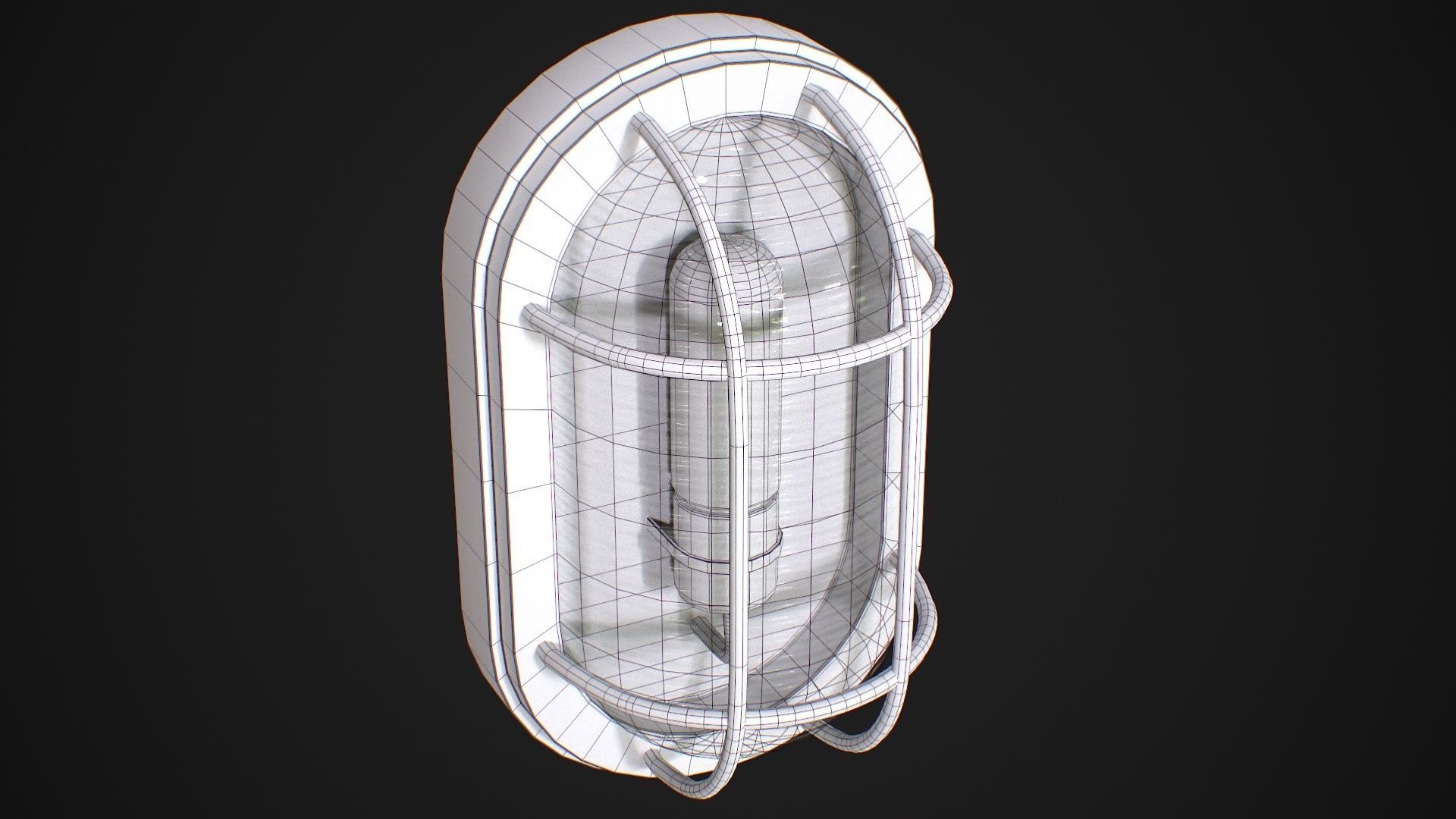 Industrial Wall Light Low-poly 3D model_18