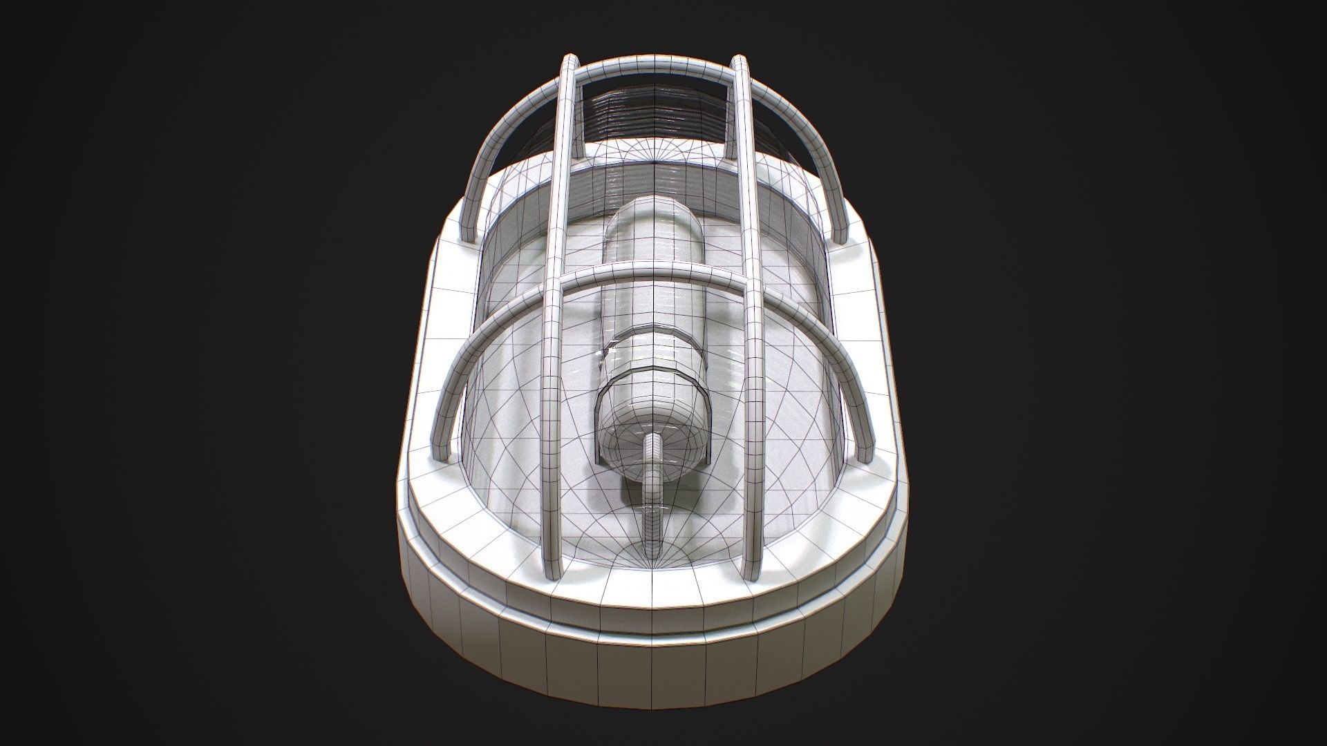 Industrial Wall Light Low-poly 3D model_19