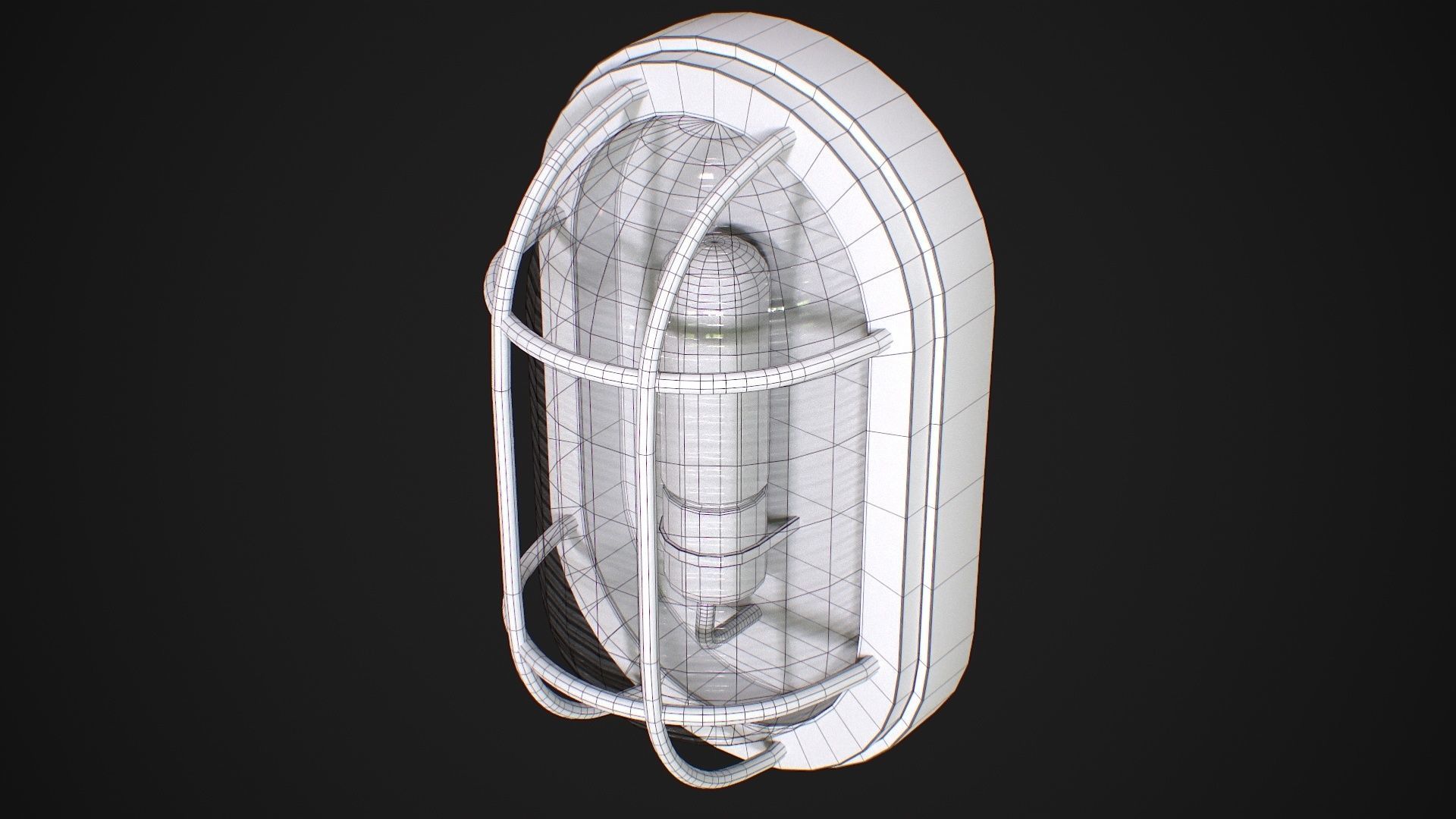 Industrial Wall Light Low-poly 3D model_17