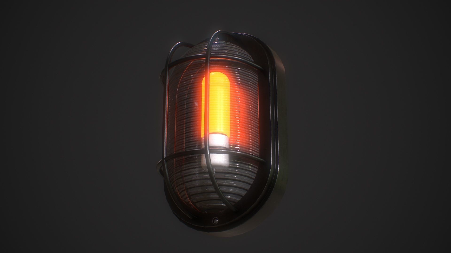 Industrial Wall Light Low-poly 3D model_1