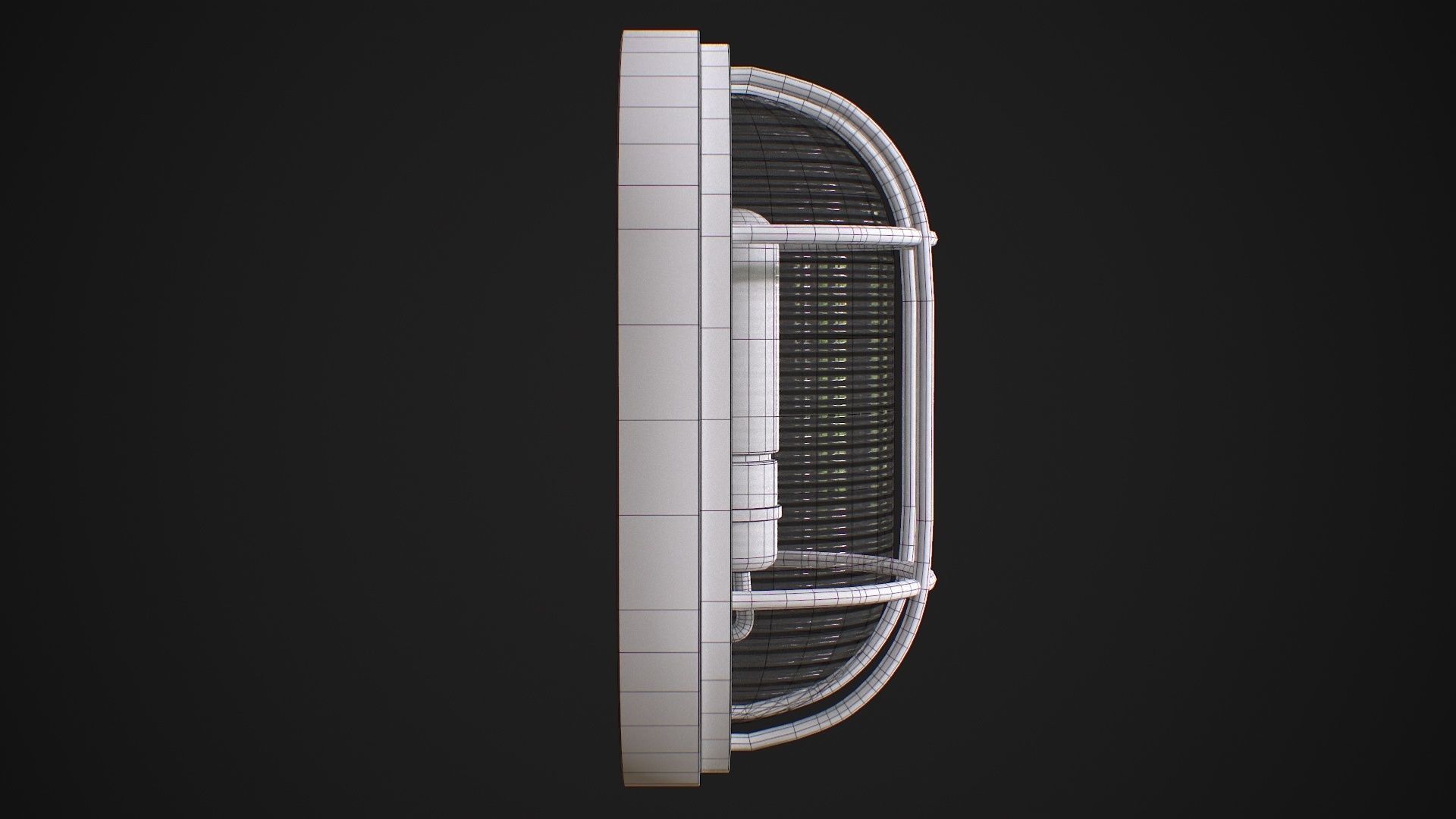 Industrial Wall Light Low-poly 3D model_14