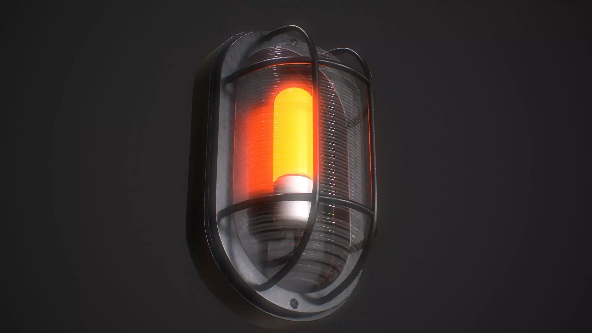 Industrial Wall Light Low-poly 3D model_0