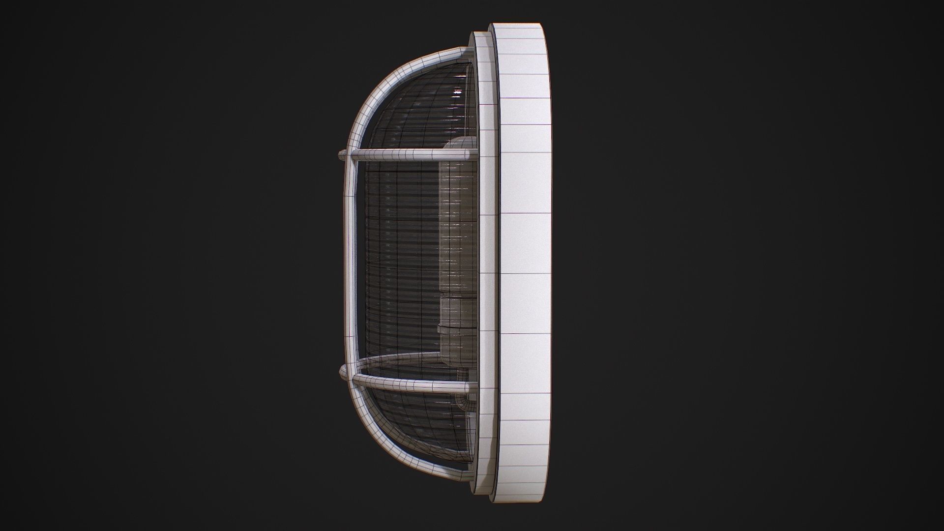 Industrial Wall Light Low-poly 3D model_16