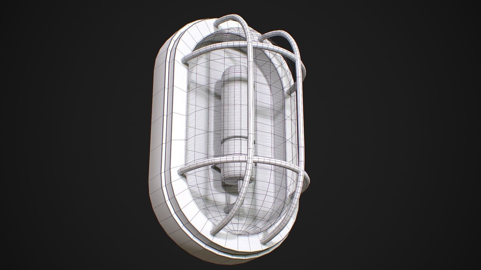 Industrial Wall Light Low-poly 3D model_13