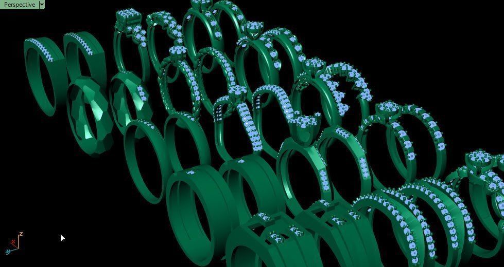 15 set of Couple rings 3D print model_5