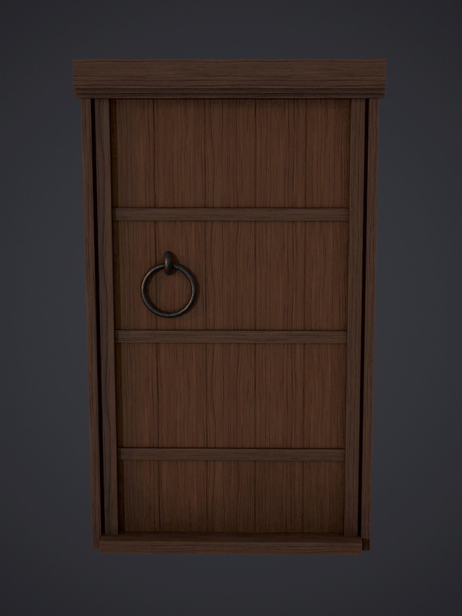 Medieval Rectangular Door Low-poly 3D model_2