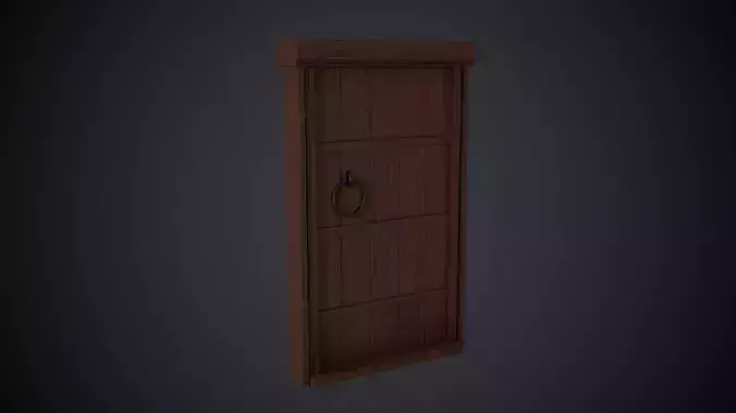 Medieval Rectangular Door Low-poly 3D model