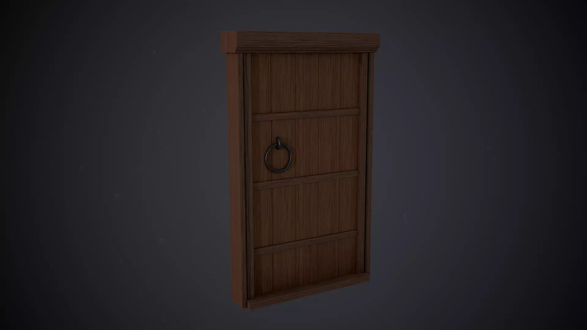 Medieval Rectangular Door Low-poly 3D model_0