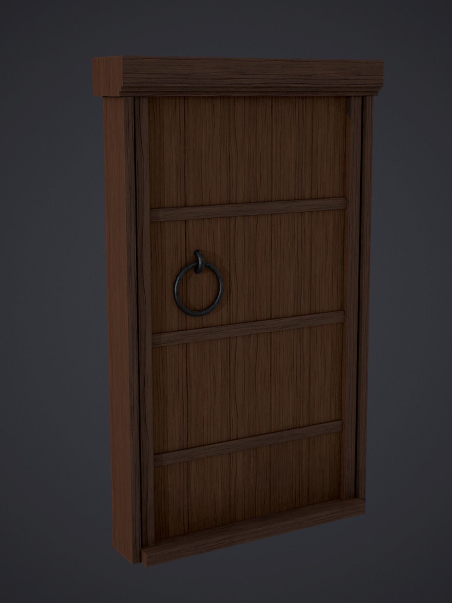 Medieval Rectangular Door Low-poly 3D model_3