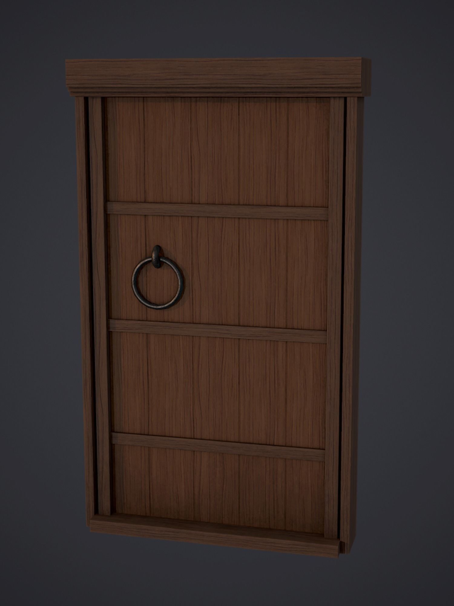 Medieval Rectangular Door Low-poly 3D model_1