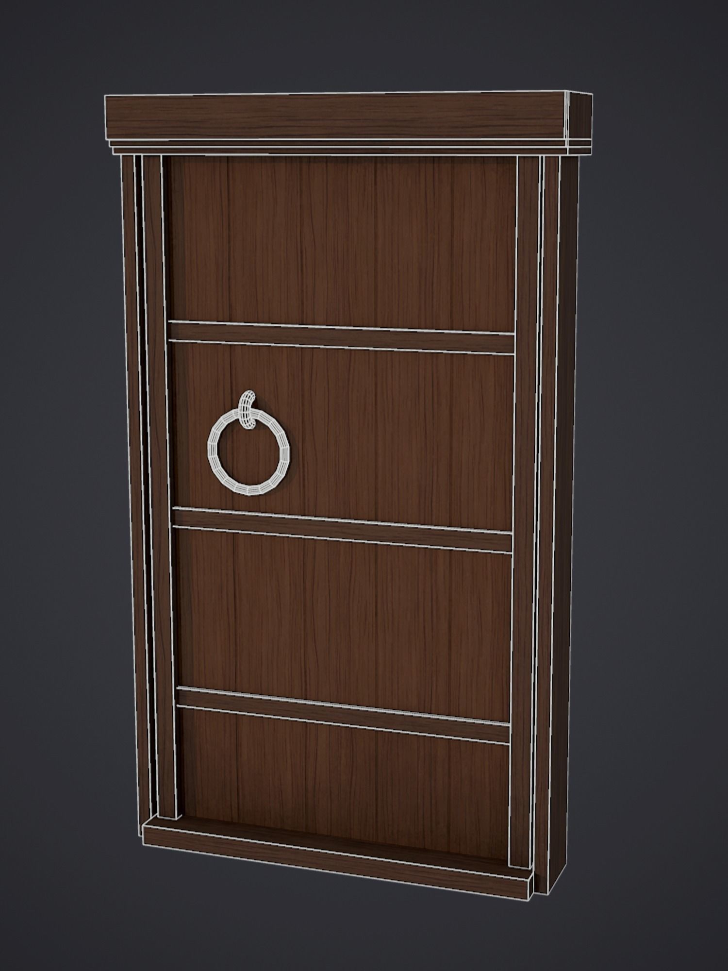 Medieval Rectangular Door Low-poly 3D model_6