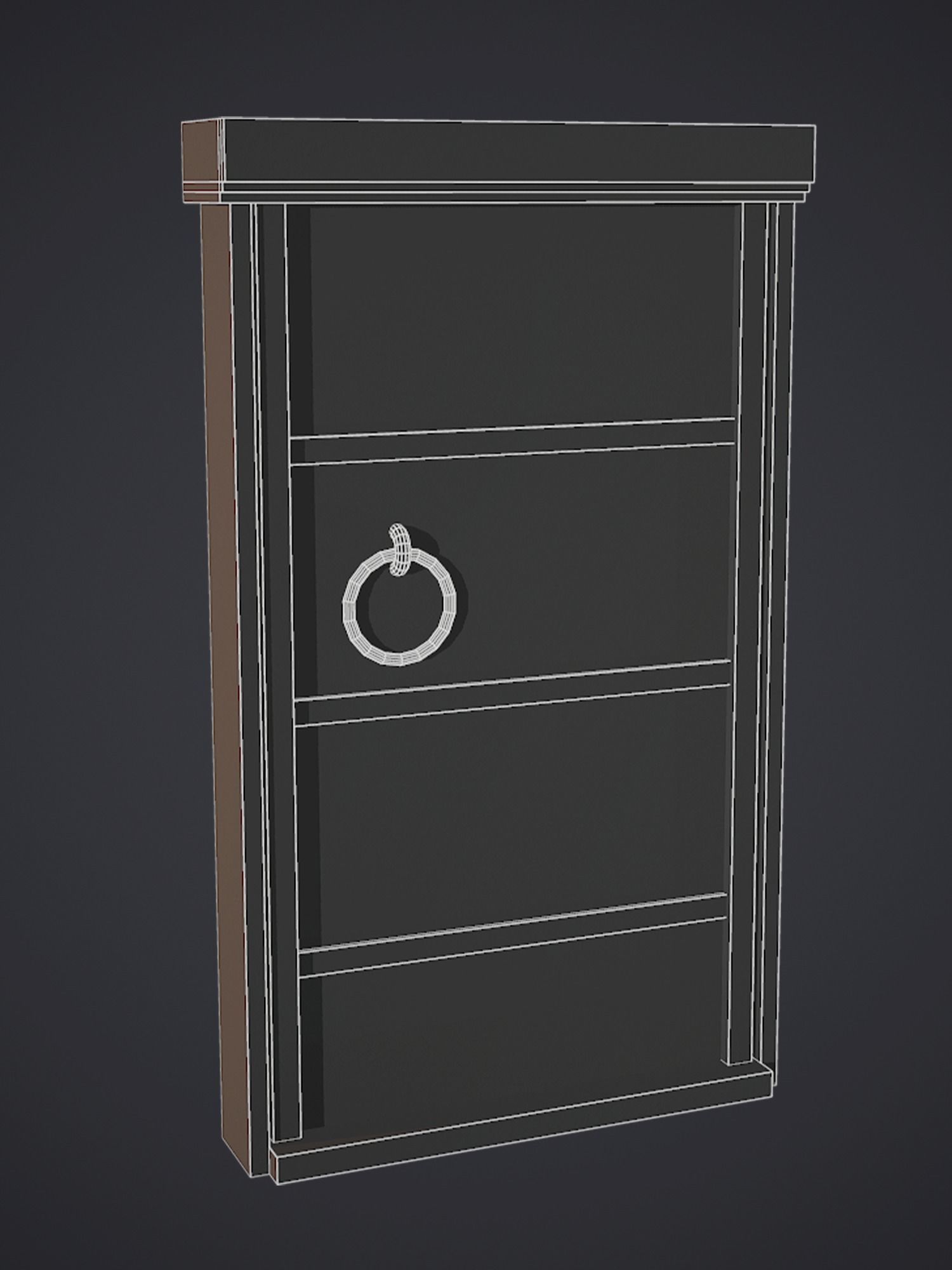 Medieval Rectangular Door Low-poly 3D model_7