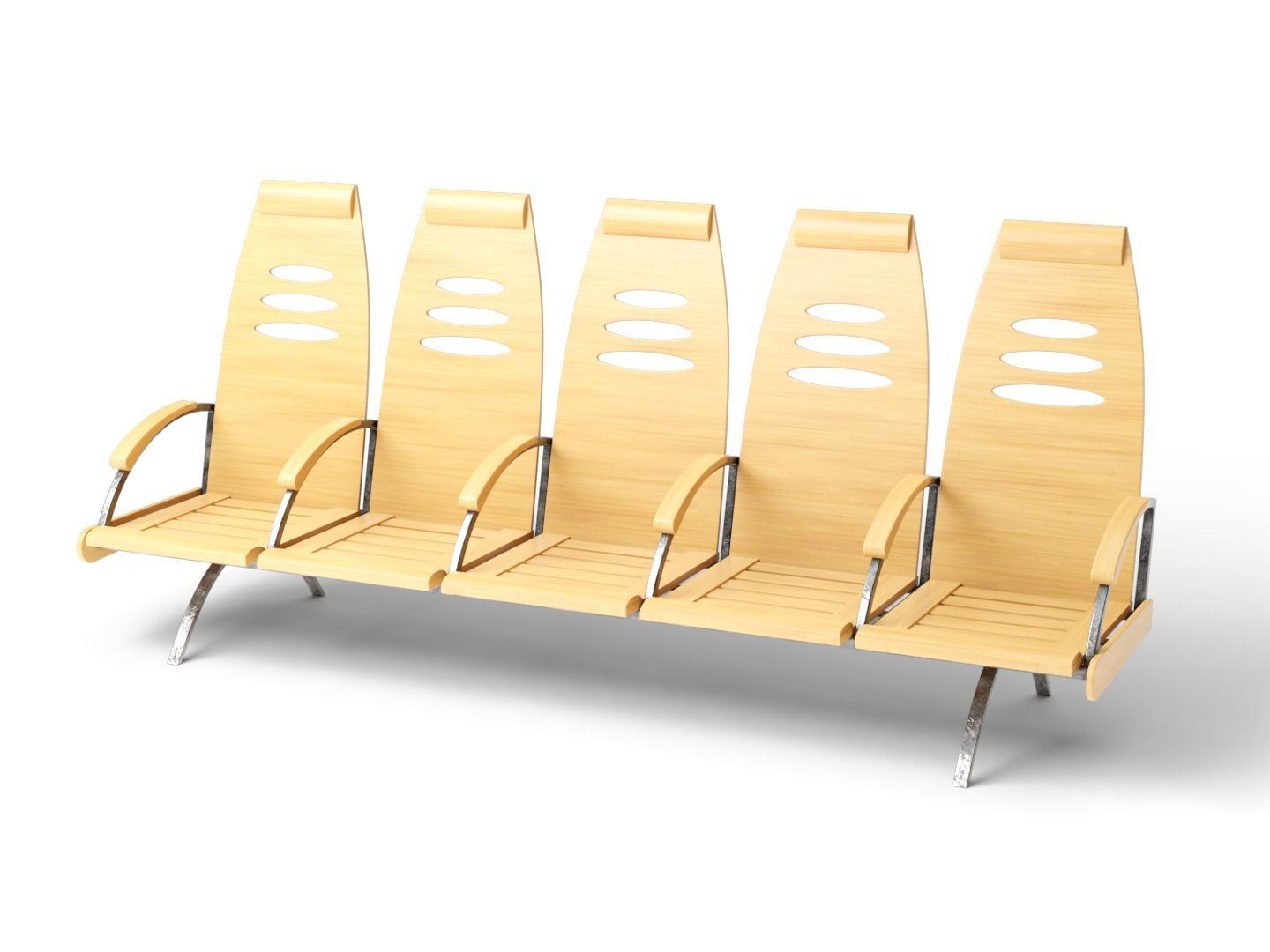 Waiting room seats 3D model_2