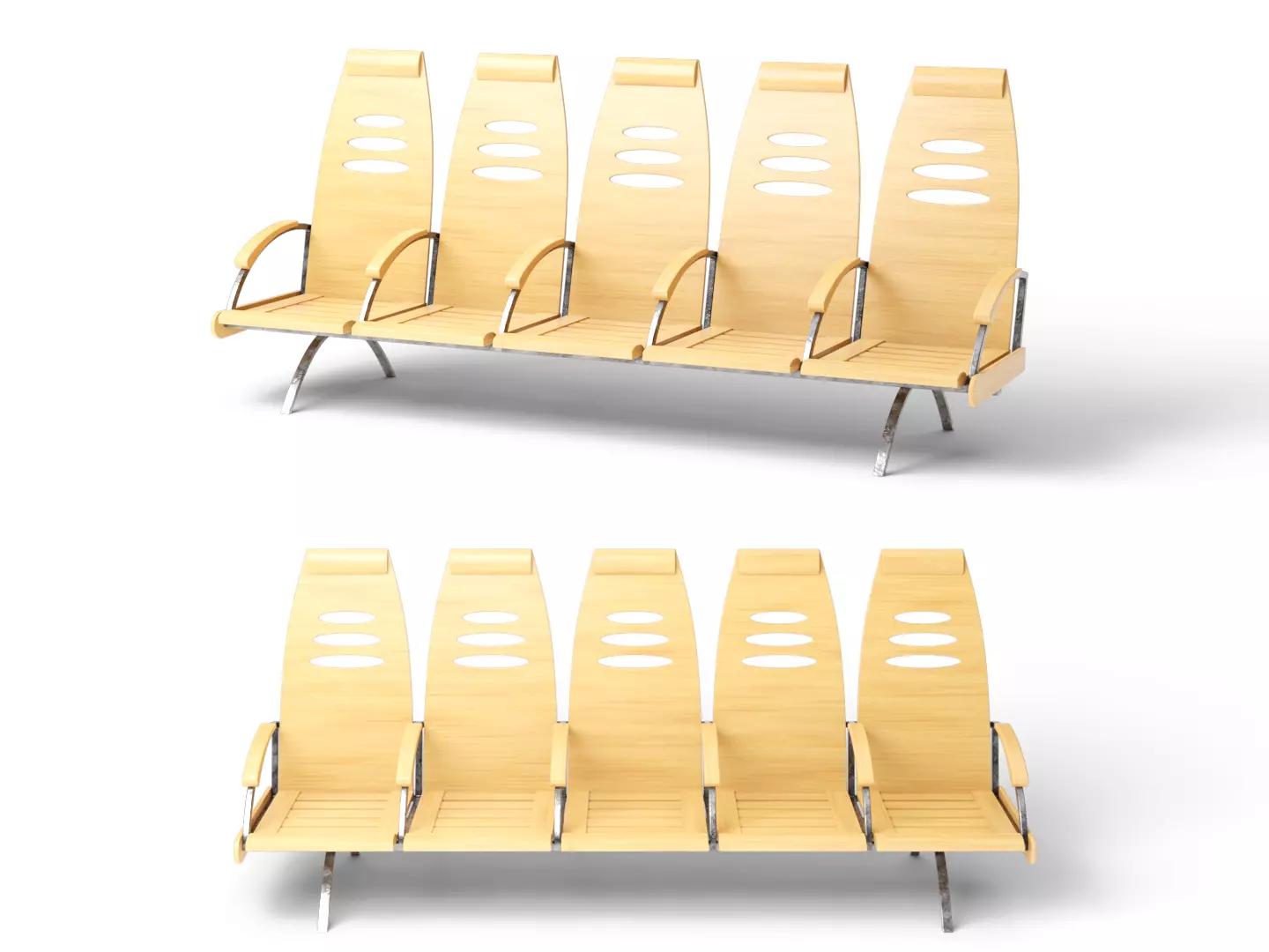 Waiting room seats 3D model_0