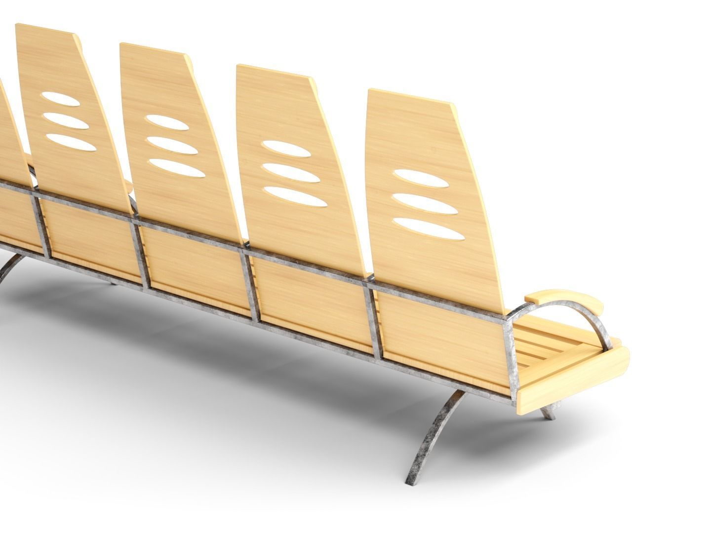 Waiting room seats 3D model_5