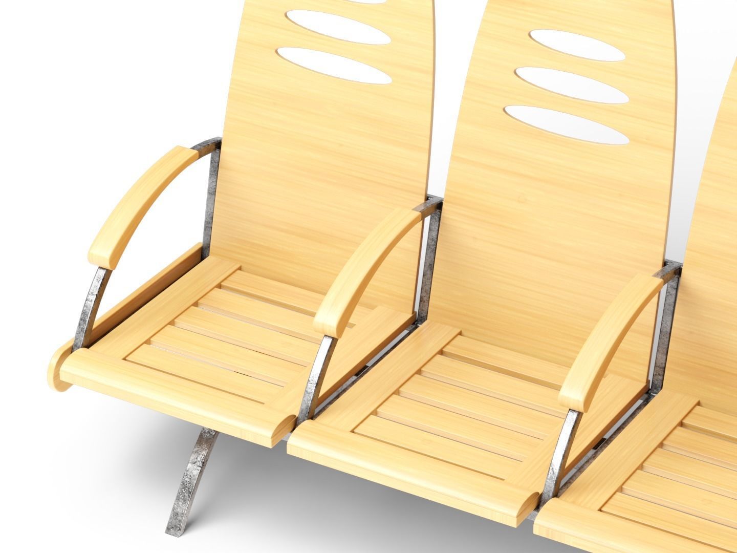 Waiting room seats 3D model_4