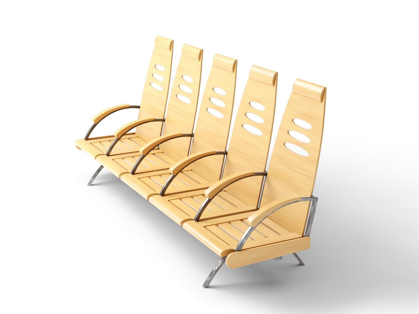 Waiting room seats 3D model_3