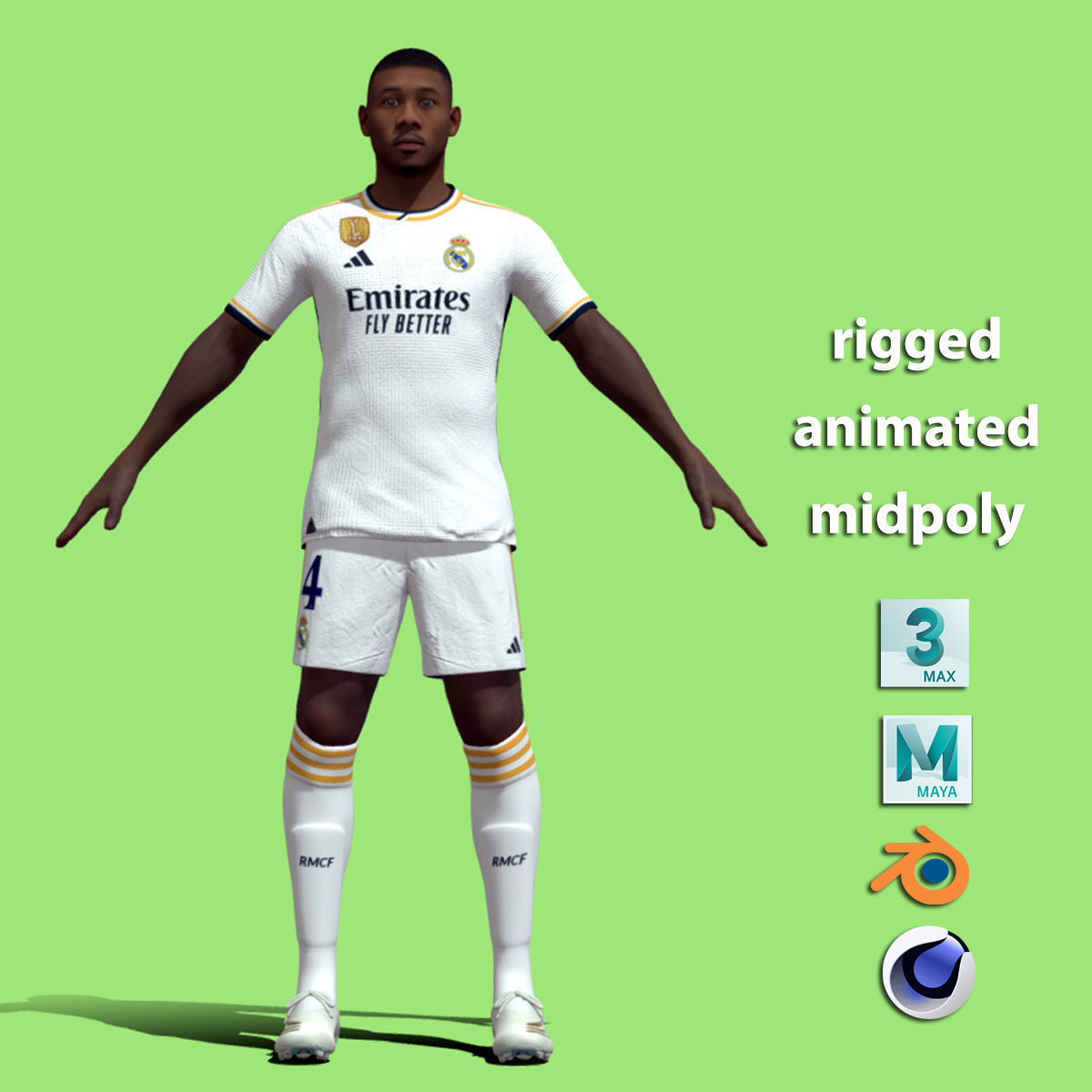 T-Pose David Alaba Real Madrid 23-24 3D model_1