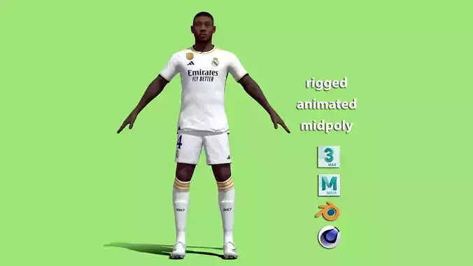 T-Pose David Alaba Real Madrid 23-24 3D model T-Pose David Alaba Real Madrid 23-24 3D model