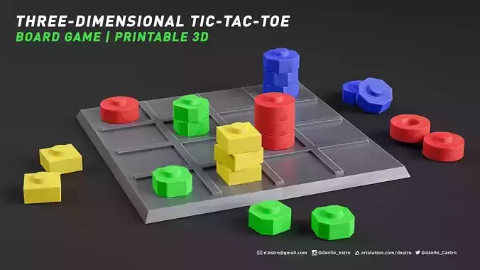 Three-Dimensional Tic-Tac-Toe - Board Game 3D print model
