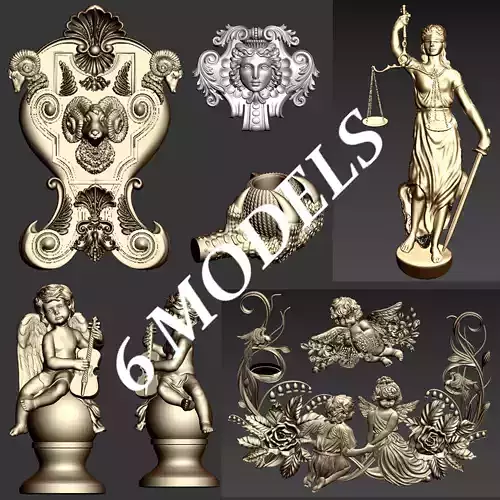 Collection of classical ornaments 04 3D model