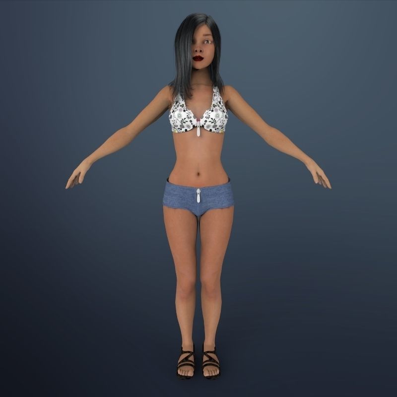 Sexy girl Shuzi 3D model_2