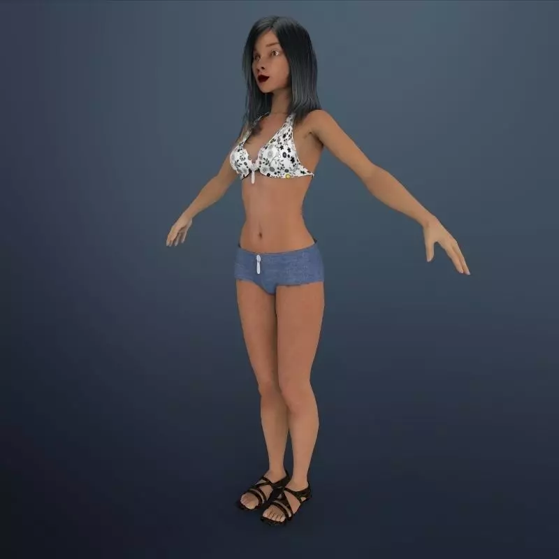 Sexy girl Shuzi 3D model_0