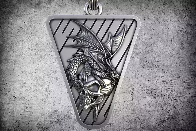 Dragon-skull pendant 3D print model