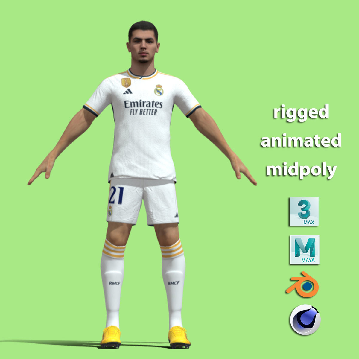 T-Pose Brahim Real Madrid 23-24 3D model_1