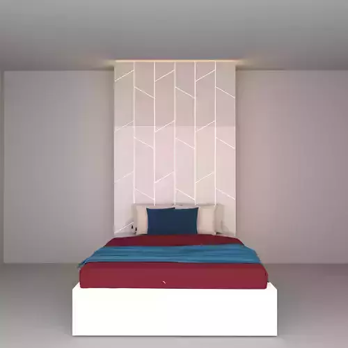 Bed design with back design 3D model