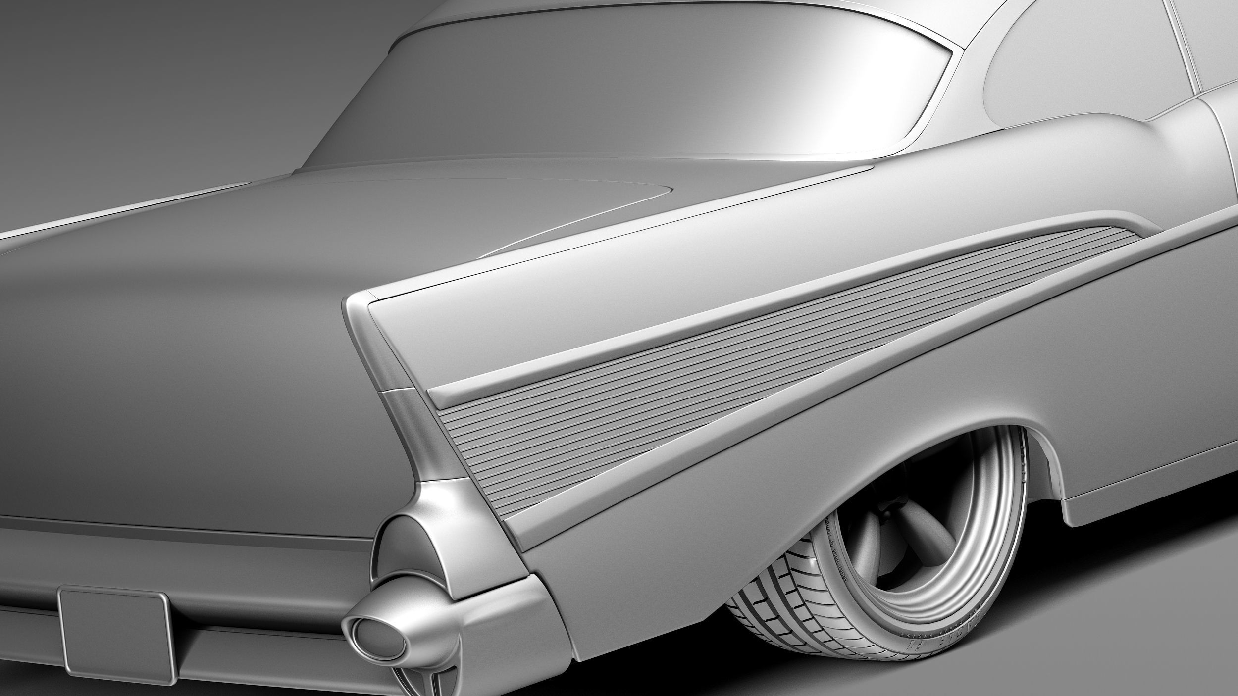 Chevrolet BelAir 1957 custom lowrider 3D Model 3D model_11
