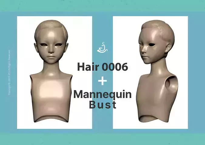 3D MODELS-Hair and Mannequin Bust 0006