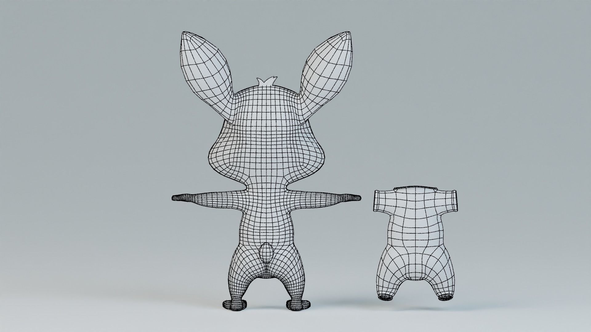 Cartoon Rabbit Rigged Low-poly 3D model_17