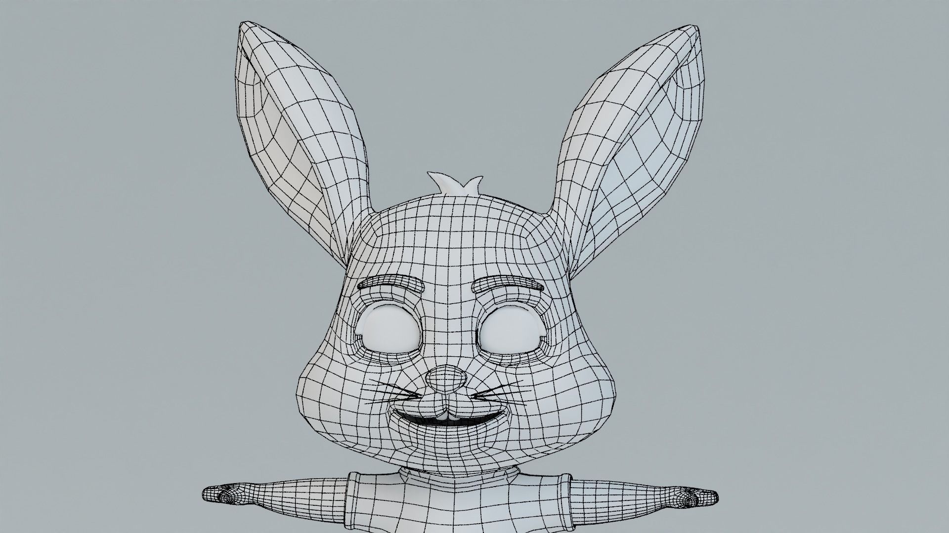Cartoon Rabbit Rigged Low-poly 3D model_19