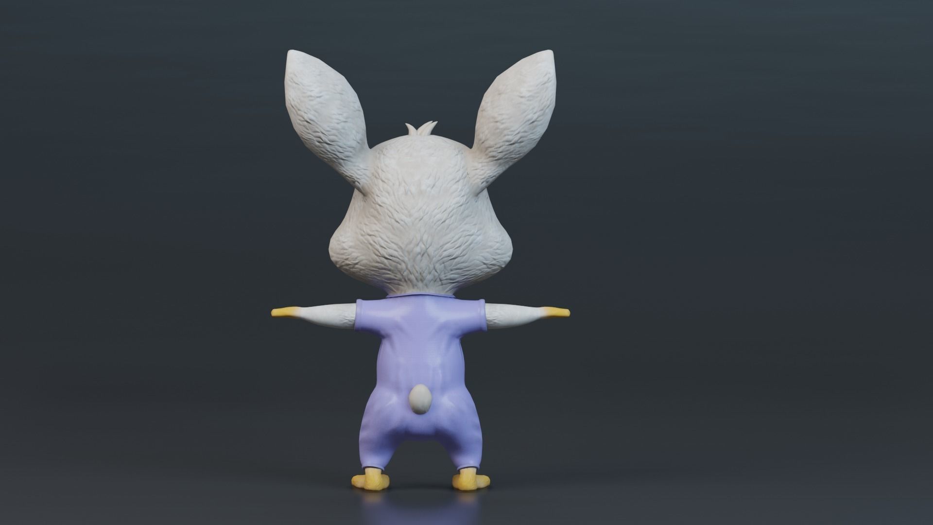 Cartoon Rabbit Rigged Low-poly 3D model_16