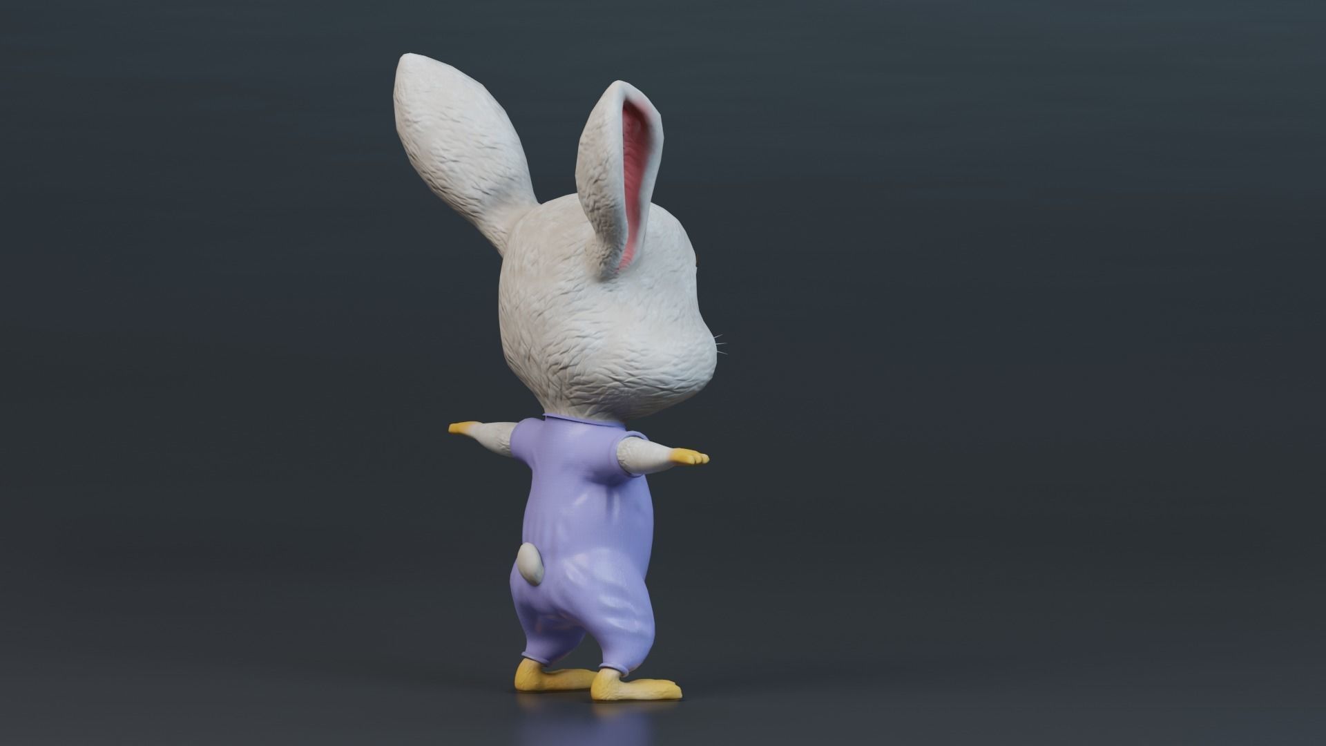 Cartoon Rabbit Rigged Low-poly 3D model_14