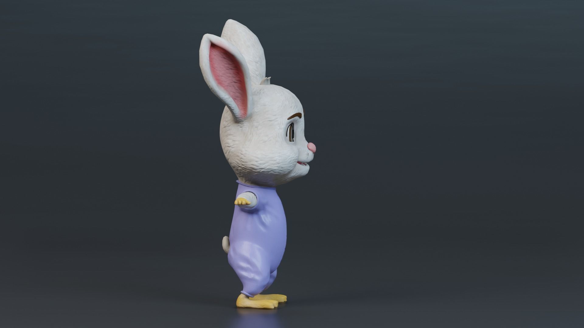 Cartoon Rabbit Rigged Low-poly 3D model_12