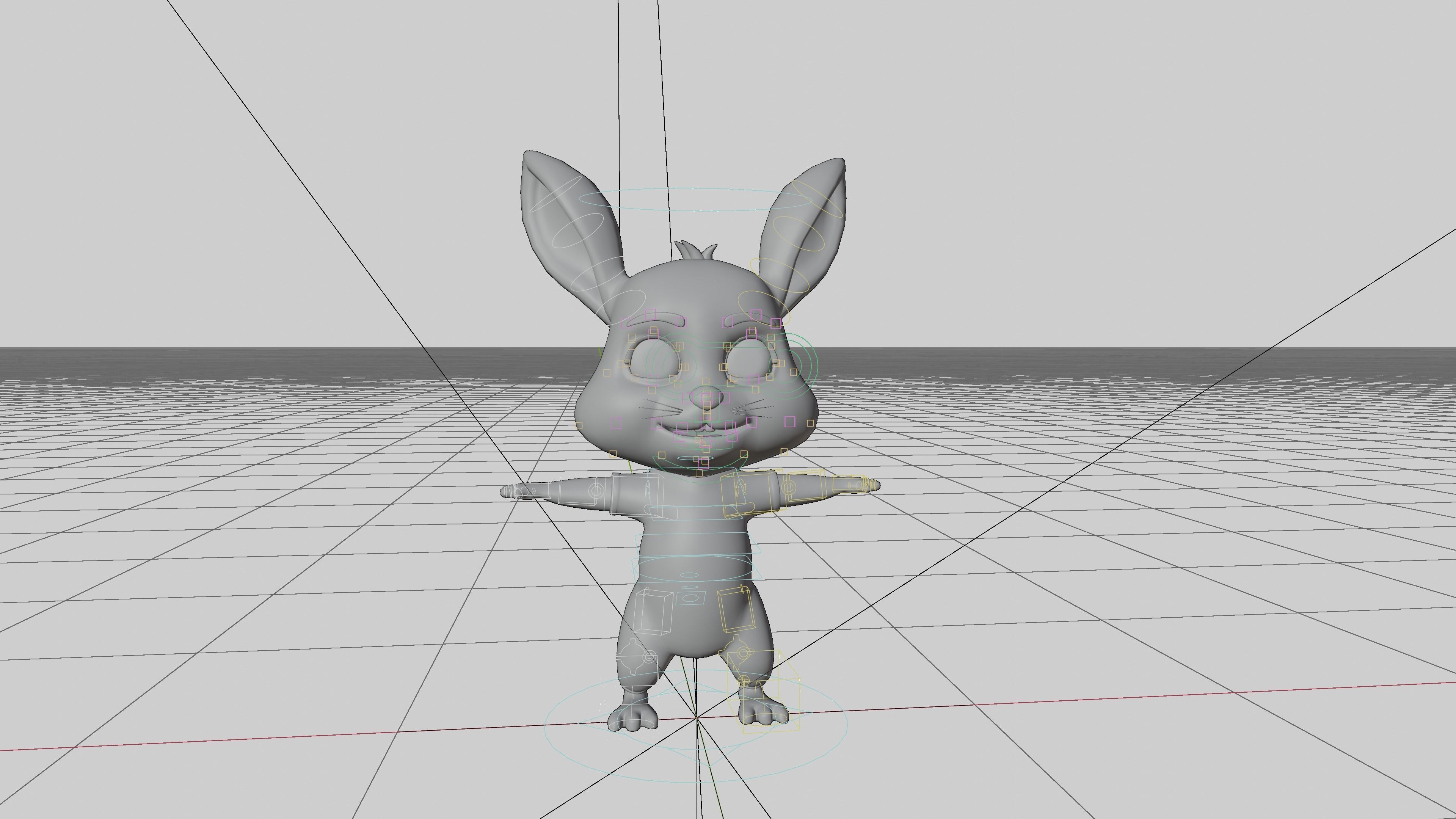 Cartoon Rabbit Rigged Low-poly 3D model_24