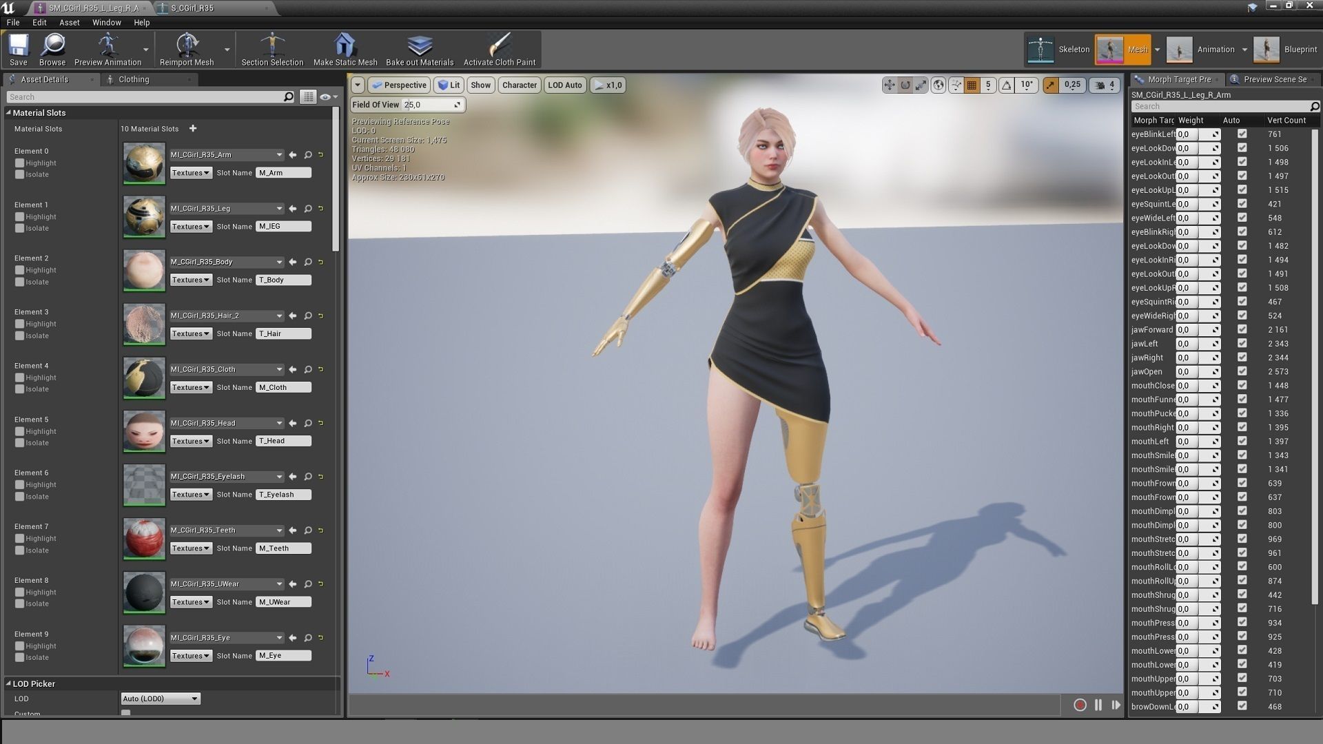 Cyber Girl R35 Pack Low-poly 3D model_14