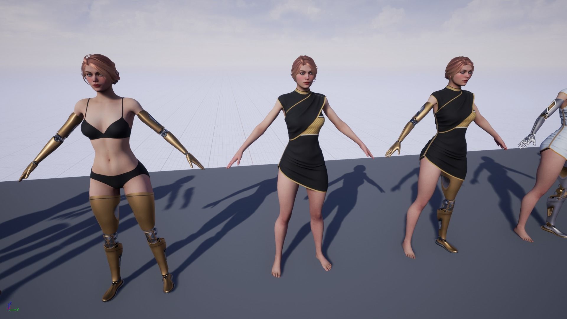 Cyber Girl R35 Pack Low-poly 3D model_18