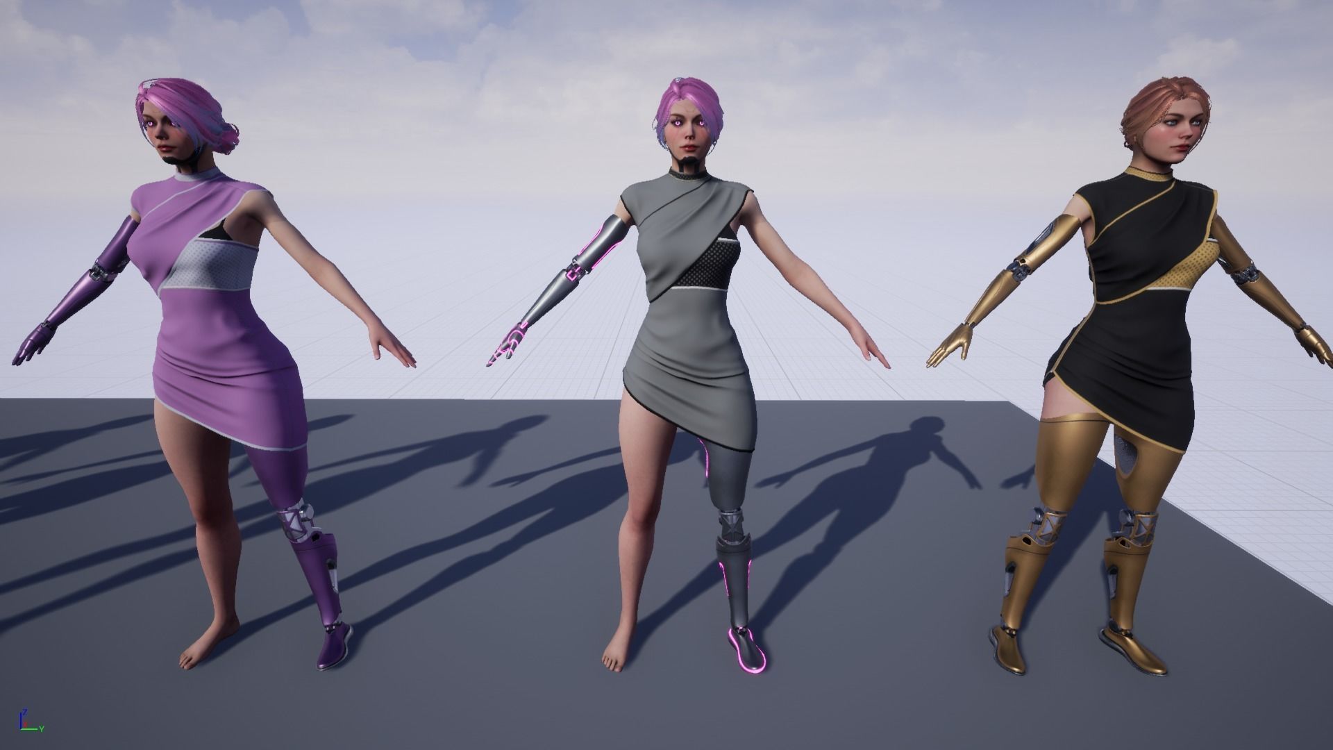 Cyber Girl R35 Pack Low-poly 3D model_19