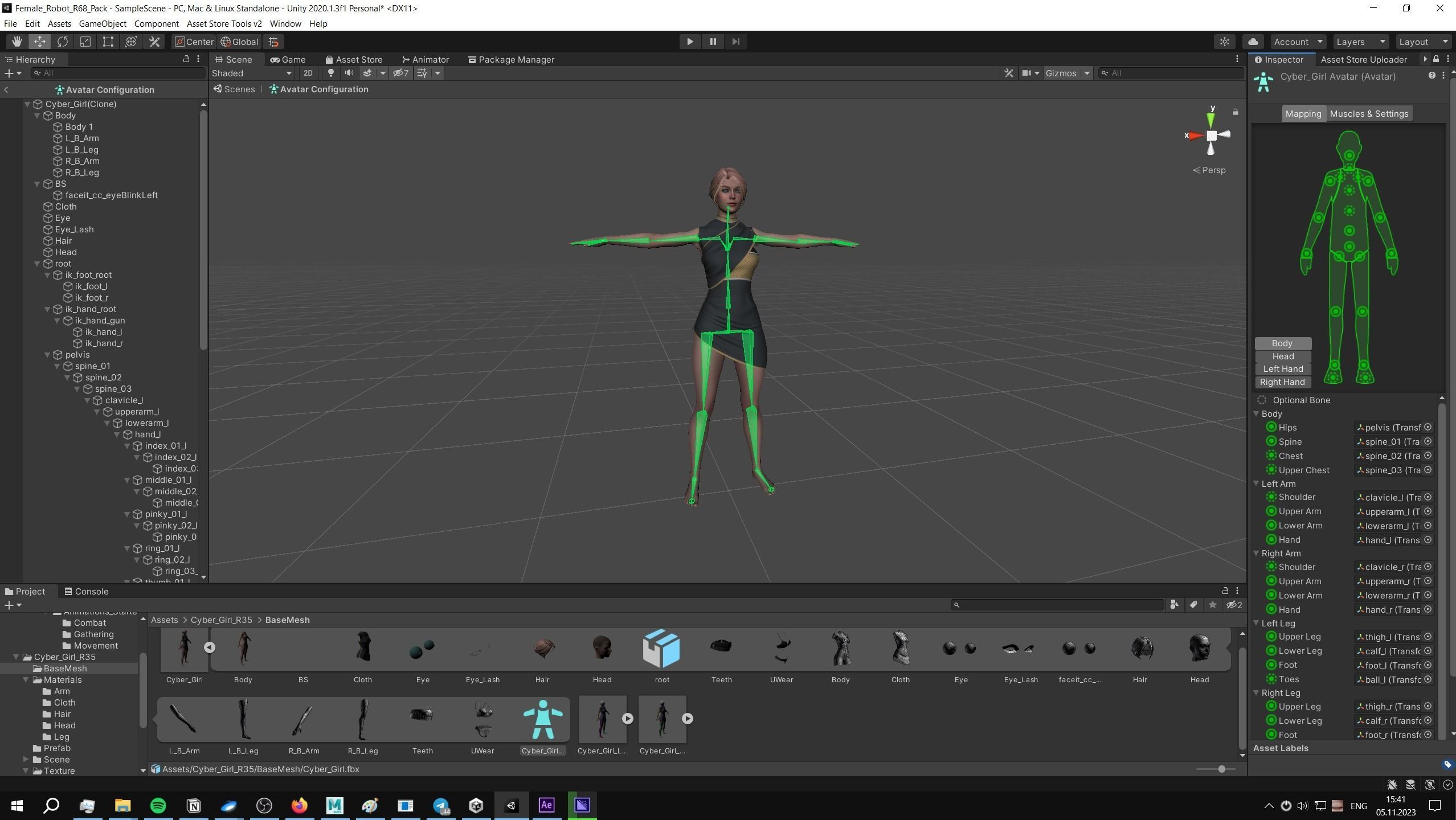 Cyber Girl R35 Pack Low-poly 3D model_21