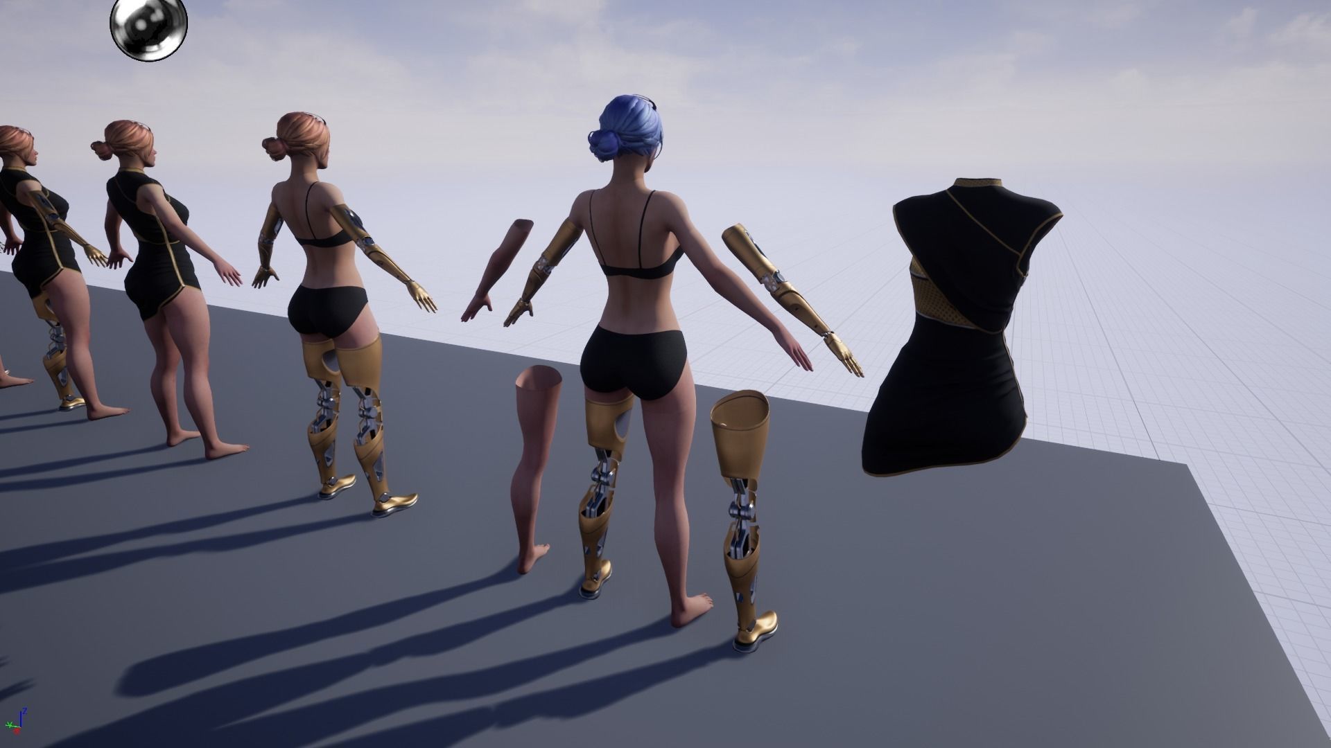 Cyber Girl R35 Pack Low-poly 3D model_17