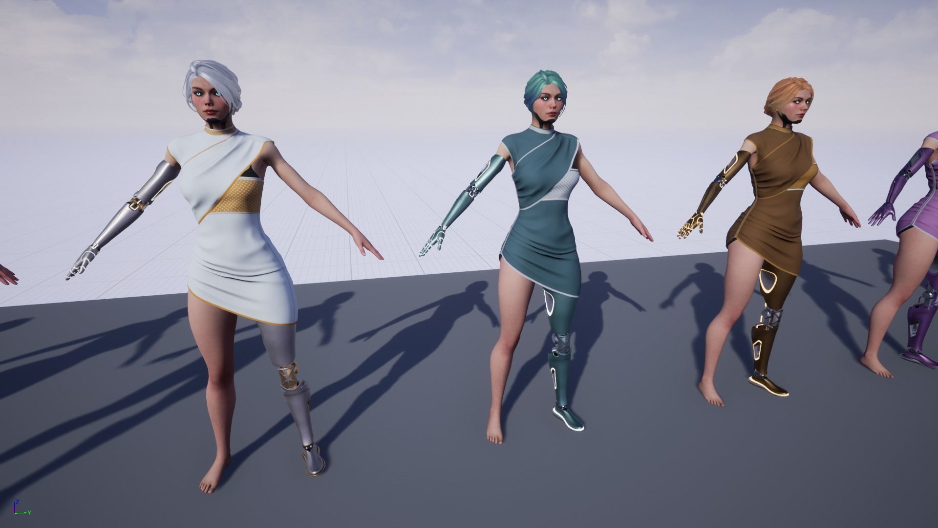 Cyber Girl R35 Pack Low-poly 3D model_20