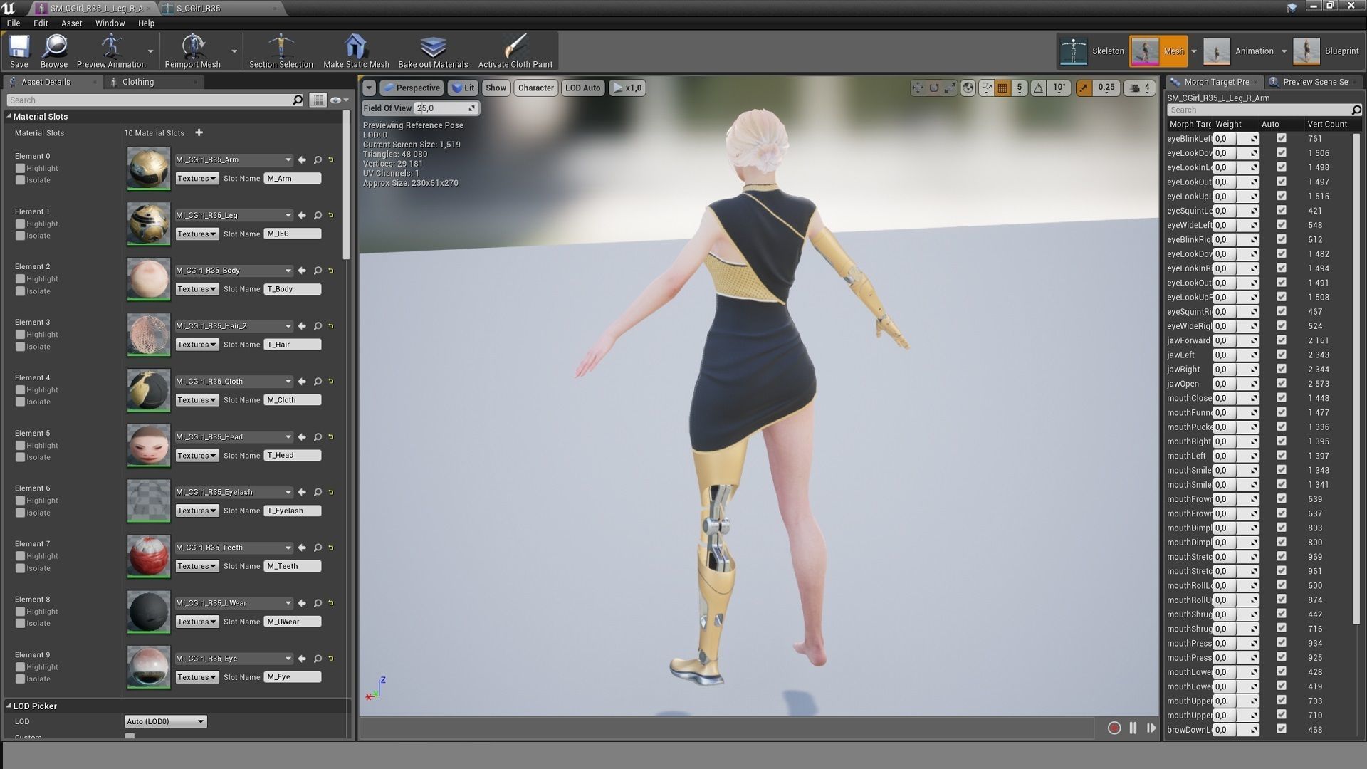 Cyber Girl R35 Pack Low-poly 3D model_15