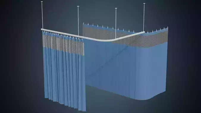 Medical Curtain 1A Low-poly 3D model